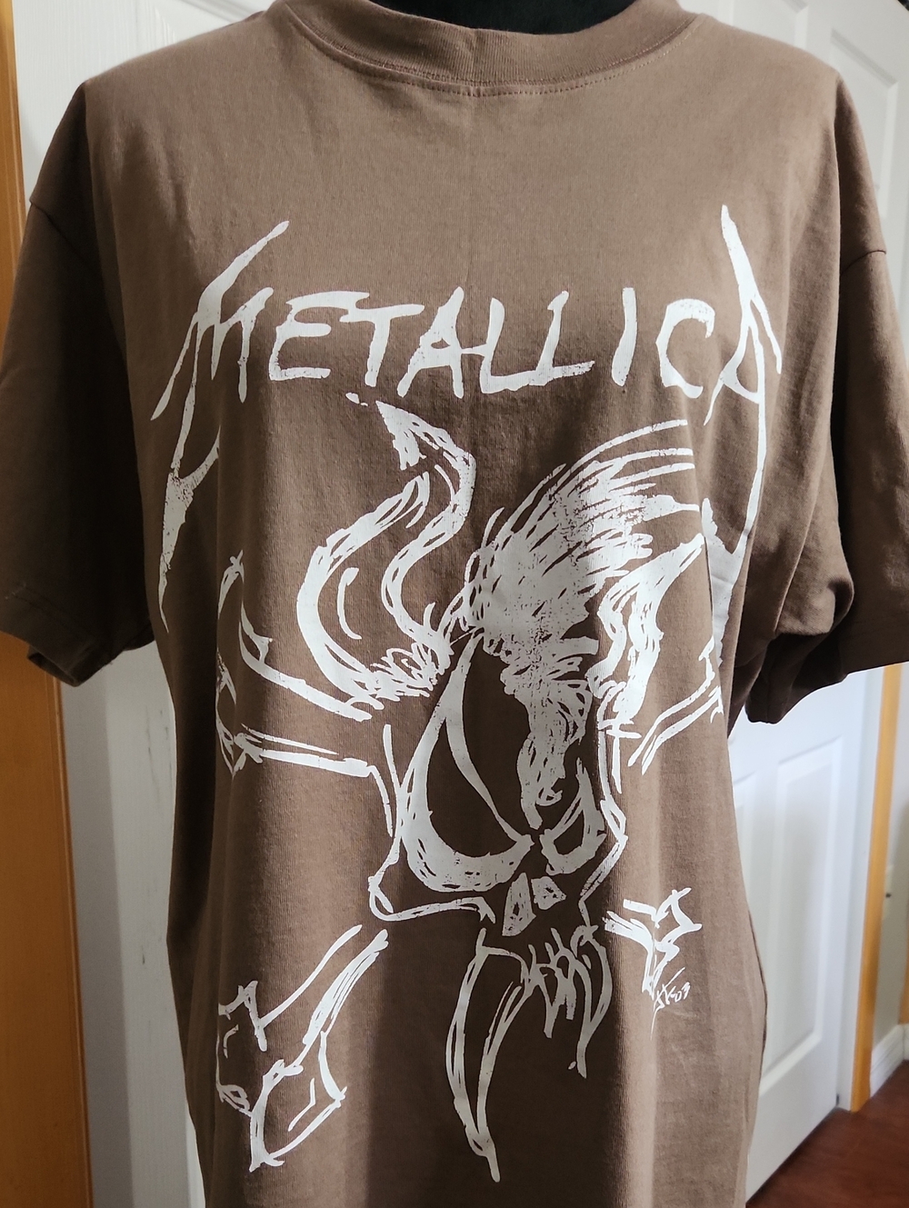 Metallica 1988 Concert Tour Brown Graphic Short Sleeve Tee